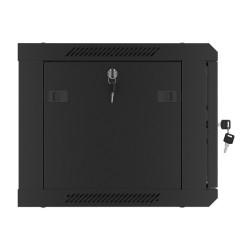 Lanberg | Rack cabinet 19" wall-mount 6U/600x450 (flat pack) with glass door V2 | WF01-6406-10B | Black