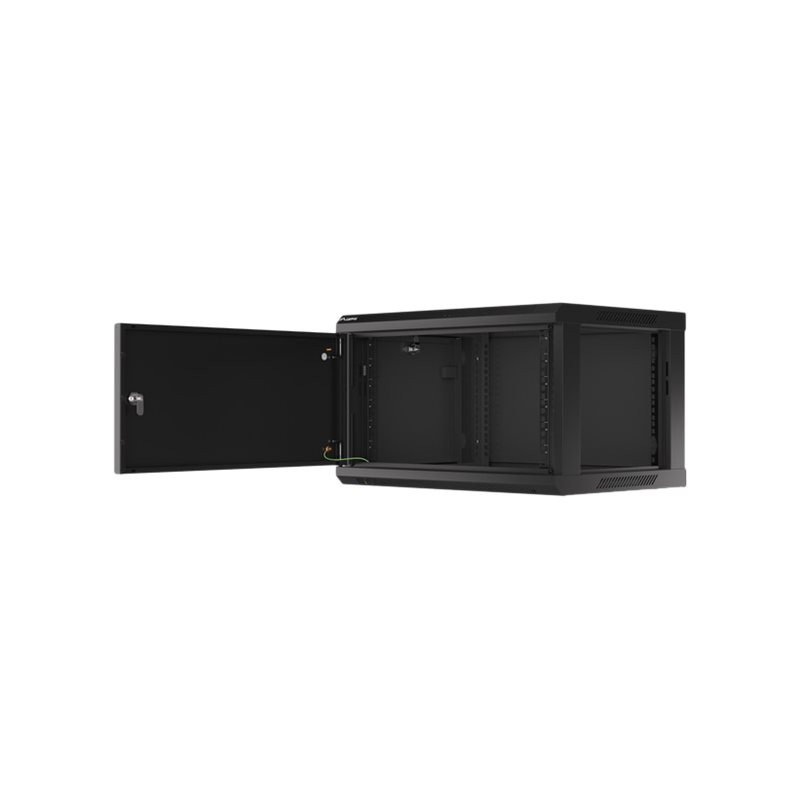 Lanberg | Rack cabinet 19" wall-mount 6U/600x450 for self-assembly with metal door (flat pack) | WF01-6406-00B | Black