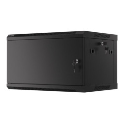 Lanberg | Rack cabinet 19" wall-mount 6U/600x450 for self-assembly with metal door (flat pack) | WF01-6406-00B | Black