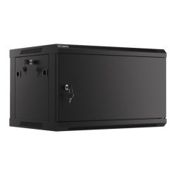 Lanberg | Rack cabinet 19" wall-mount 6U/600x450 for self-assembly with metal door (flat pack) | WF01-6406-00B | Black