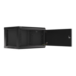 Lanberg | Rack cabinet 19" wall-mount 6U/600x450 for self-assembly with metal door (flat pack) | WF01-6406-00B | Black
