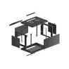 Lanberg | Rack cabinet 19" wall-mount 6U/600x450 for self-assembly with metal door (flat pack) | WF01-6406-00B | Black