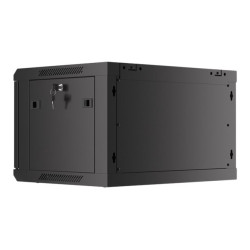 Lanberg | Rack cabinet 19" wall-mount 6U/600x450 for self-assembly with metal door (flat pack) | WF01-6406-00B | Black