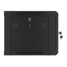 Lanberg | Rack cabinet 19" wall-mount 6U/600x450 for self-assembly with metal door (flat pack) | WF01-6406-00B | Black
