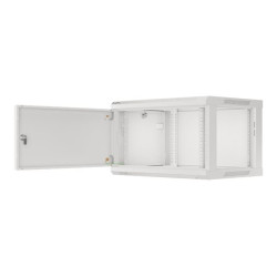 Lanberg | Rack cabinet 19" wall-mount 6U/600x450 for self-assembly with metal door (flat pack) | WF01-6406-00S | Grey