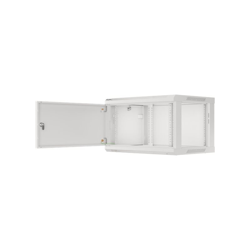 Lanberg | Rack cabinet 19" wall-mount 6U/600x450 for self-assembly with metal door (flat pack) | WF01-6406-00S | Grey