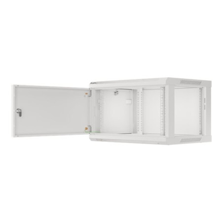 Lanberg | Rack cabinet 19" wall-mount 6U/600x450 for self-assembly with metal door (flat pack) | WF01-6406-00S | Grey