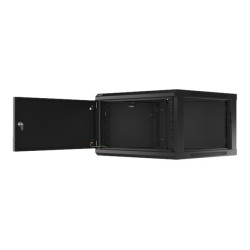 Lanberg | Rack cabinet 19" wall-mount 6U/600x600 for self-assembly with metal door (flat pack) | WF01-6606-00B | Black