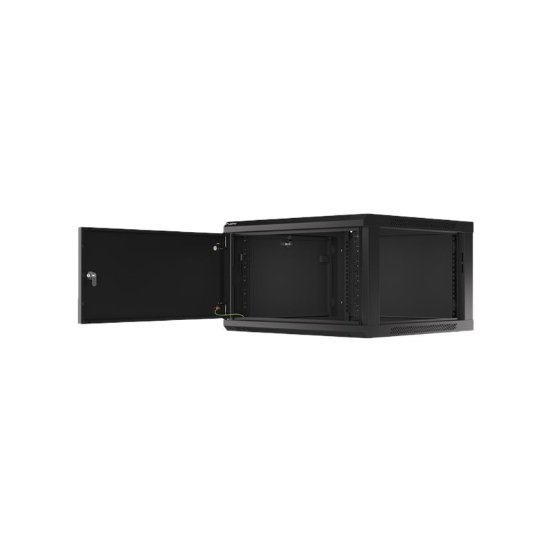Lanberg | Rack cabinet 19" wall-mount 6U/600x600 for self-assembly with metal door (flat pack) | WF01-6606-00B | Black
