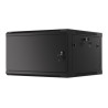 Lanberg | Rack cabinet 19" wall-mount 6U/600x600 for self-assembly with metal door (flat pack) | WF01-6606-00B | Black