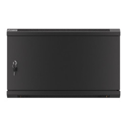 Lanberg | Rack cabinet 19" wall-mount 6U/600x600 for self-assembly with metal door (flat pack) | WF01-6606-00B | Black