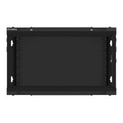 Lanberg | Rack cabinet 19" wall-mount 6U/600x600 for self-assembly with metal door (flat pack) | WF01-6606-00B | Black