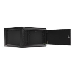 Lanberg | Rack cabinet 19" wall-mount 6U/600x600 for self-assembly with metal door (flat pack) | WF01-6606-00B | Black