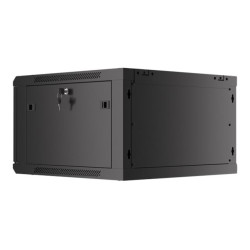 Lanberg | Rack cabinet 19" wall-mount 6U/600x600 for self-assembly with metal door (flat pack) | WF01-6606-00B | Black