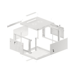 Lanberg | Rack cabinet 19" wall-mount 6U/600x600 for self-assembly with metal door (flat pack) | WF01-6606-00S | Grey