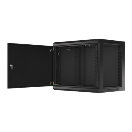 Lanberg | Rack cabinet 19" wall-mount 9U/600x450 for self-assembly with metal door (flat pack) | WF01-6409-00B | Black