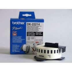 Brother | DK-22214 Continuous Length Paper Label | Black, White | DK | 12mm | 30.5 m