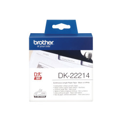 Brother | DK-22214 Continuous Length Paper Label | Black, White | DK | 12mm | 30.5 m
