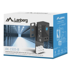 Lanberg Closed-loop thermostat 10A for rack cabinets with 19" ear and terminal block | AK-1505-B | Black