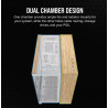 Corsair Dual Chamber PC Case | 6500X | White/Bamboo wood | Mid Tower | Power supply included No