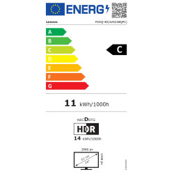 Lenovo ThinkVision P24q-40 | 23.8 " | IPS | 16:9 | 120 Hz | 4 ms | 2560 x 1440 pixels | 300 cd/m | HDMI ports quantity 1 | Raven