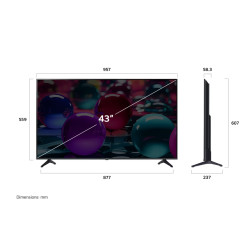 LG AI UA73 4K TV | 43UA73003LA | 43 | Smart TV | webOS 25 | UHD | Black