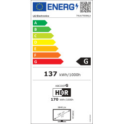 LG TV | 75UA75006LA | 75 | Smart TV | webOS 25 | 4K UHD