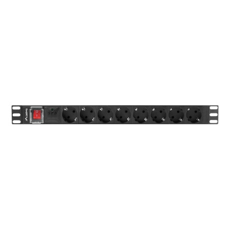Lanberg Power Distribution unit (PDU) 19" 1U 16A 2m 8X Schuko oulets | PDU-08F-0200-BK