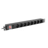 Lanberg Power Distribution unit (PDU) 19" 1U 16A 2m 8X Schuko oulets | PDU-08F-0200-BK