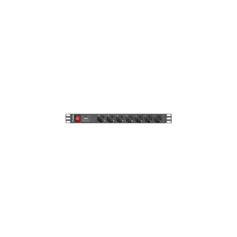 Lanberg Power Distribution unit (PDU) 19" 1U 16A 2m 7X Schuko oulets | PDU-07F-0200-BK