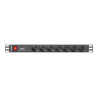 Lanberg Power Distribution unit (PDU) 19" 1U 16A 2m 7X Schuko oulets | PDU-07F-0200-BK
