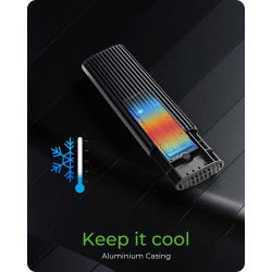 Raidsonic | M.2 NVMe and SATA SSD Enclosure via USB Type-C | IB-1808MCT-CU31