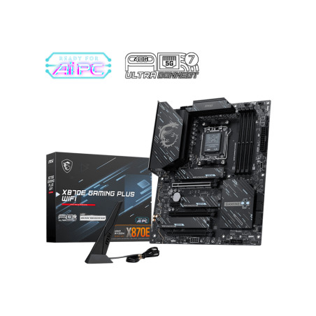 MSI X870E GAMING PLUS WIFI | Processor family AMD | Processor socket AM5 | DDR5 UDIMM | Supported hard disk drive interfaces SAT