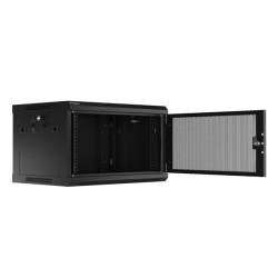 Lanberg | Rack cabinet 19" wall-mount 6U/600x450 with perforated door (flat pack) | WF01-6406-23B | Black