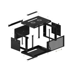 Lanberg | Rack cabinet 19" wall-mount 6U/600x450 with perforated door (flat pack) | WF01-6406-23B | Black