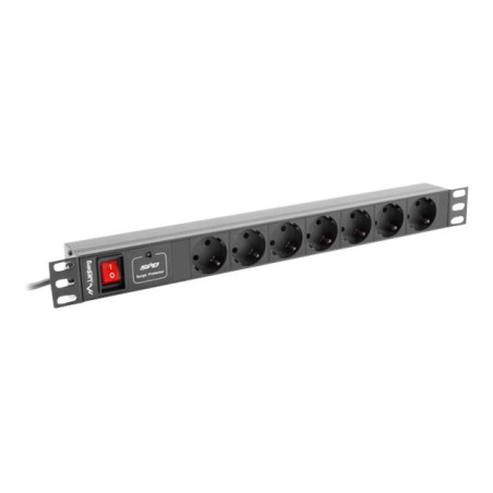 Lanberg | Power Distribution unit (PDU) 19" 1U 10A 2M 7X Schuko Outlets | PDU-07F-0200-IEC-BK