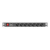 Lanberg | Power Distribution unit (PDU) 19" 1U 10A 2M 7X Schuko Outlets | PDU-07F-0200-IEC-BK