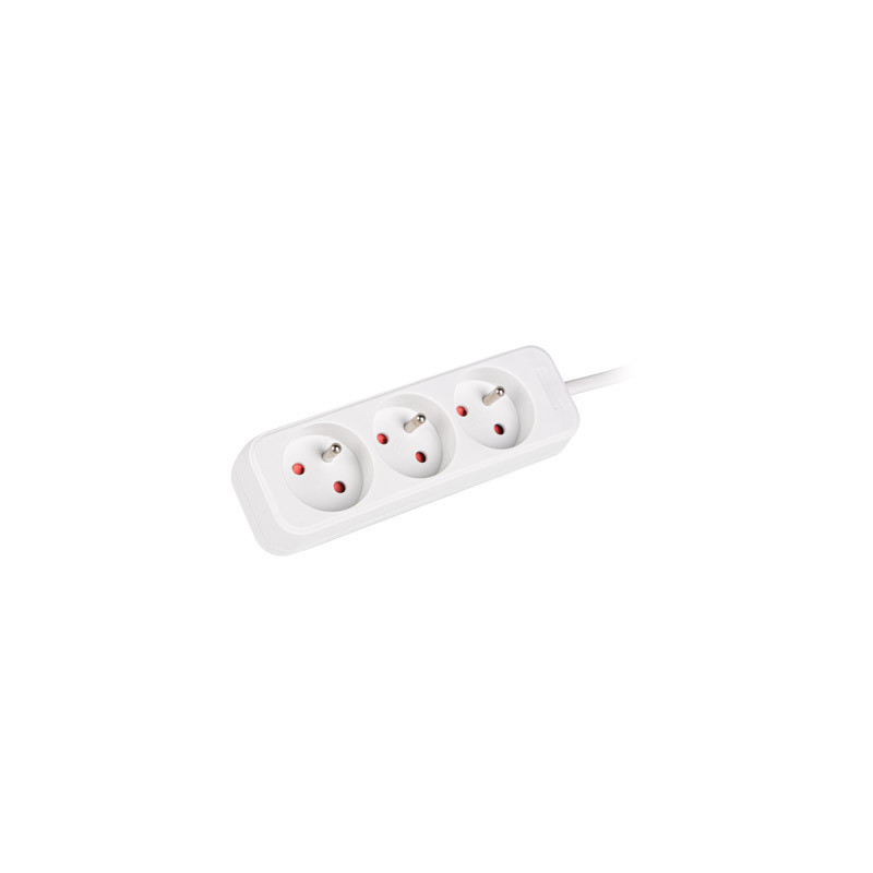 Lanberg Cable Power Strip, 3X French Outlets Quality-Grade Copper, 1.5 m | PS0-03E-0150-W