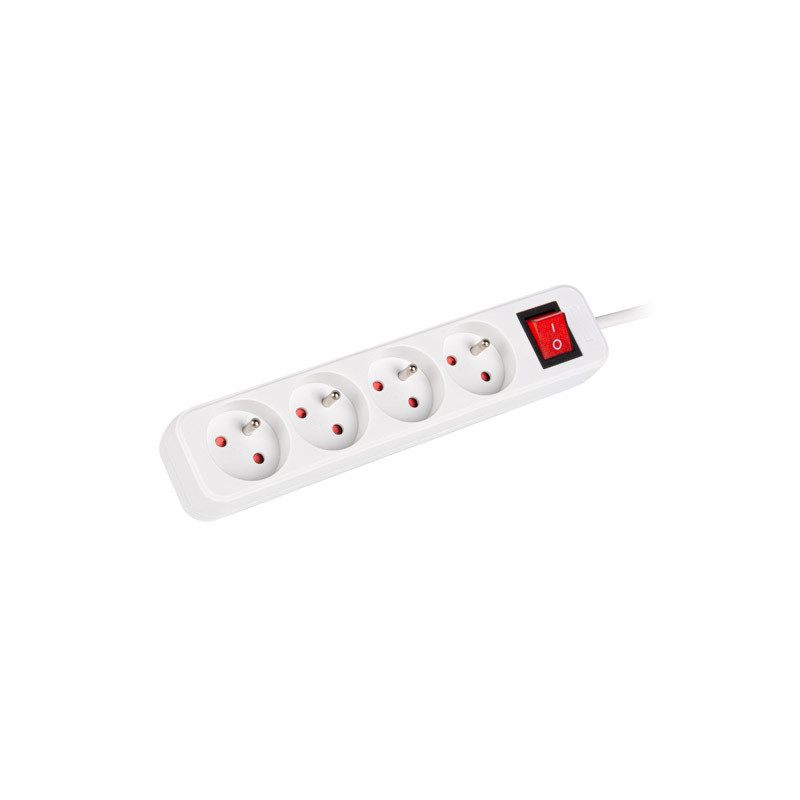Lanberg Cable Power Strip, 4X French Outlets with Switch, Quality-Grade Copper, 1.5 m | PS1-04E-0150-W