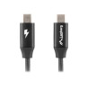 Lanberg USB-C 2.0 Cable, Quick Charge 4.0 | CA-CMCM-40CU-0018-BK | USB Type-C to USB Type-C | 1.8 m