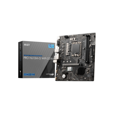 MSI PRO H610M-G WIFI DDR4 | Processor family Intel | Processor socket LGA1700 | DDR4 | Supported hard disk drive interfaces SATA