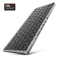 AXAGON HMC-KB keyboard USB-C 5Gbps with HUB, microSD/SD, 3x USB-A, HDMI 4K/60Hz, PD 100W | AXAGON