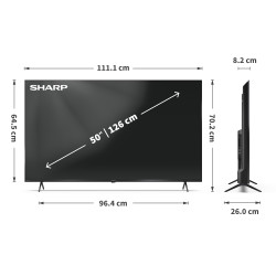 Sharp | 50HL4265E | 50 | Smart TV | Google TV | UHD | Black