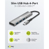 Goobay 76562 Slim 4-Port USB-Hub, USB-C auf USB-C /USB-A, 5 Gbit/s, Grey | Goobay
