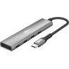 Goobay 76564 Slim 4-Port USB-Hub, USB-C auf USB-C , 5 Gbit/s, Grey | Goobay