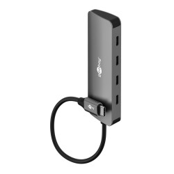 Goobay 76565 Slim 4-Port USB-Hub, USB-C auf USB-C , 10 Gbit/s, Grey | Goobay