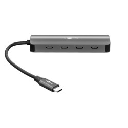 Goobay 76565 Slim 4-Port USB-Hub, USB-C auf USB-C , 10 Gbit/s, Grey | Goobay