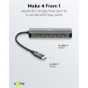 Goobay 76565 Slim 4-Port USB-Hub, USB-C auf USB-C , 10 Gbit/s, Grey | Goobay