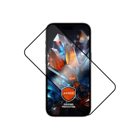 Fixed Armor | Full Cover with Anti-dust Applicator and AR Layer | Apple | iPhone 16 Pro Max | Ultra Durable Tempered Glass | Bla