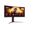 AOC CU34G4 | 34 " | Fast VA | UWQHD | 21:9 | 180 Hz | 1 ms | 3440 x 1440 pixels | 300 cd/m | HDMI ports quantity 2 | Black